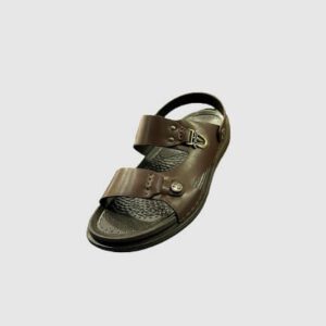 Men Leather Brown Rubber Sole Handmade Sandal