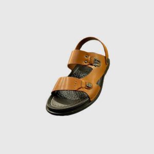 Men Leather Mustard Rubber Sole Medicated Sandal