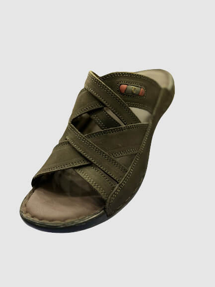 Mens-Brown-Leather-Grip-Chappal