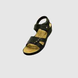 Women Easy Step Medicated Black silver shape Sandal