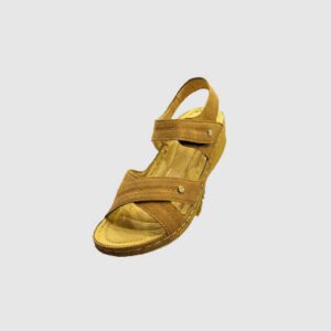 Women Easy Step Medicated Golden Cross Shape Sandal