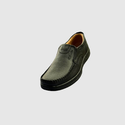 Men-Black-Handmade-Round-Shape-Medicated-Shoe